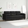 vidaXL 3-Sitzer-Sofa Schwarz 180 cm Mikrofasergewebe