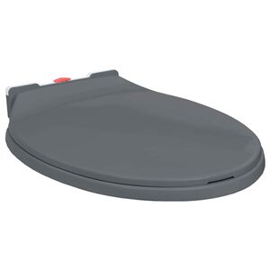 vidaXL Toilettensitz mit Absenkautomatik Quick-Release Grau Oval
