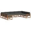 vidaXL Outdoor-Sofagarnitur 9 stk. Natur und Anthrazit