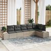 vidaXL Gartensofa-set mit Kissen 6 pcs Hellgrau Poly-Rattan