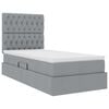 vidaXL Bett mit Stauraum und LED Hellgrau 90 x 190 cm Polyester