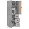 vidaXL Highboard Betongrau 69,5x34x180 cm Holzwerkstoff
