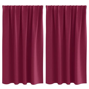 vidaXL Verdunkelungs-Vorh&auml;nge mit Ringen 2 pcs Weinrot 140 x 140 cm
