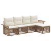 vidaXL Gartensofa-set 5 pcs Beige Poly-Rattan