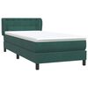vidaXL Boxspringbett mit Matratze Dunkelgr&uuml;n 90x210 cm Samt