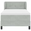 vidaXL Boxspringbett mit Matratze Hellgrau 90 x 190 cm Samt