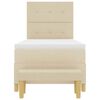 vidaXL Boxspringbett mit Matratze mit Kopfteil Creme 90 x 190 cm Stoff