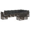 vidaXL Gartensofa-set 10 pcs Grau Poly-Rattan