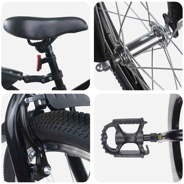 vidaXL Kinderfahrrad 18 Zoll f&uuml;r 5-7 Jahre alt Schwarz