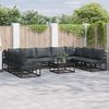 vidaXL Gartensofa-set mit Kissen 10 pcs Schwarz Aluminium