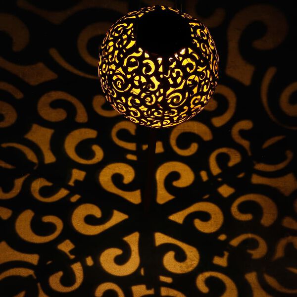 HI Garten-Kugelleuchte LED Solar 18 cm Metall Braun