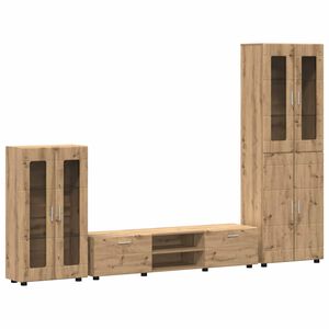 vidaXL TV-Schrankset mit T&uuml;r FLORIN 3 pcs Artisan-Eiche Holzwerkstoff