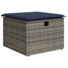 vidaXL 9-tlg. Garten-Sofagarnitur mit Kissen Grau Poly Rattan