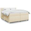 vidaXL Boxspringbett mit Matratze Creme 200x200 cm Stoff