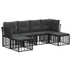 vidaXL Outdoor-Sofagarnitur Schwarz Polyester