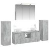 vidaXL Badezimmerm&ouml;bel-Set 6 stk. Betongrau Ingenieurholz und Glas