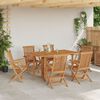vidaXL Garten Essgruppe 7 pcs Braun 150 x 90 x 75 cm Massivholz Teak