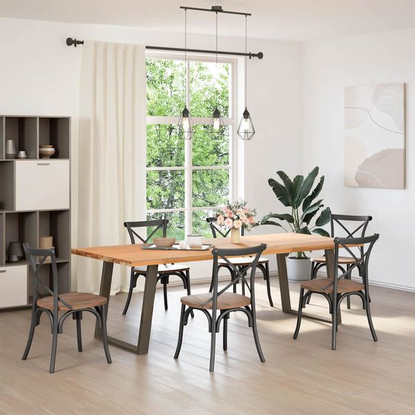 vidaXL Esstischbeine U-Form 2 Stk. Naturstahl 80x(72-73) cm Stahl