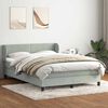 vidaXL Boxspringbett mit Matratze Hellgrau 140x210 cm Samt