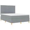vidaXL Boxspringbett mit Matratze Hellgrau 160 x 200 cm Stoff