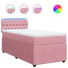 vidaXL Boxspringbett mit Matratze Rosa 90x190 cm Samt
