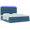 vidaXL Ottoman-Bett mit Matratzen & LEDs Dunkelblau 180x200 cm Samt