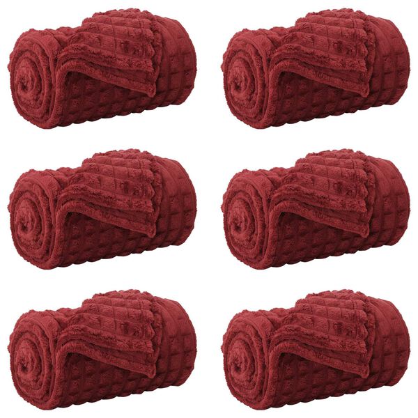 vidaXL Wohndecken 6 pcs Bordeauxrot 270 x 240 cm Fleece