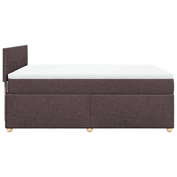 vidaXL Boxspringbett mit Matratze Dunkelbraun 140x200 cm Stoff