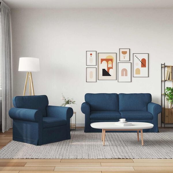 vidaXL Sofa Set 2 pcs Blau 175 x 82 x 80 cm Stoff