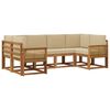 vidaXL Outdoor-Sofagarnitur 6 pcs Natur und Beige Massivholz Akazie