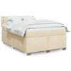 vidaXL Boxspringbett mit Matratze Creme 140x200 cm Stoff