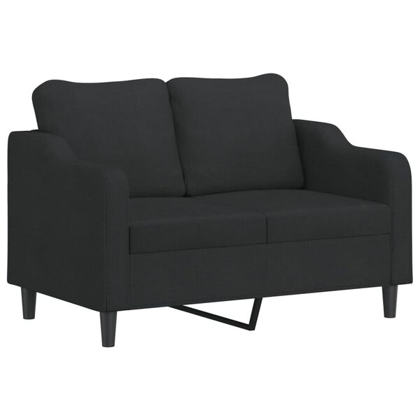 vidaXL 2-Sitzer-Sofa Schwarz 120 cm Stoff