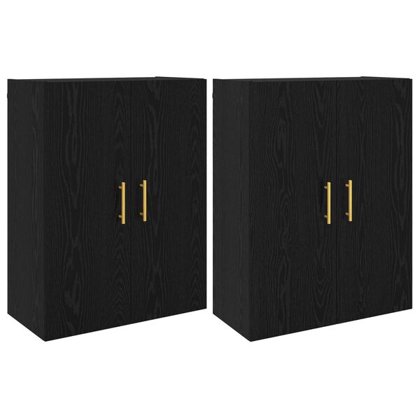 vidaXL Wandschrank 2 pcs Schwarz Eichen-Optik 69,5 x 34 x 90 cm
