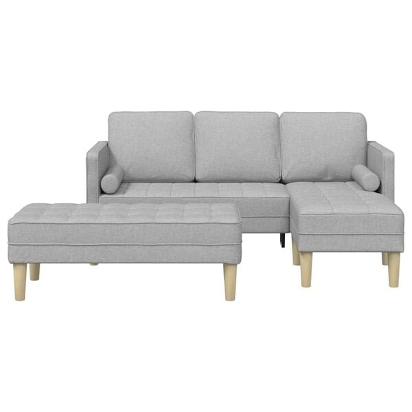 vidaXL Sofa Set mit Kissen 2 pcs Wolkengrau Polyester