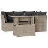 vidaXL 5-tlg. Garten-Sofagarnitur mit Kissen Hellgrau Poly Rattan