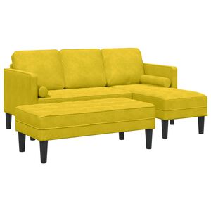 vidaXL Sofa Set mit Kissen 2 pcs Gelb Polyester
