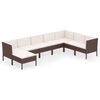 vidaXL 8-tlg. Garten-Lounge-Set mit Auflagen Poly Rattan Braun