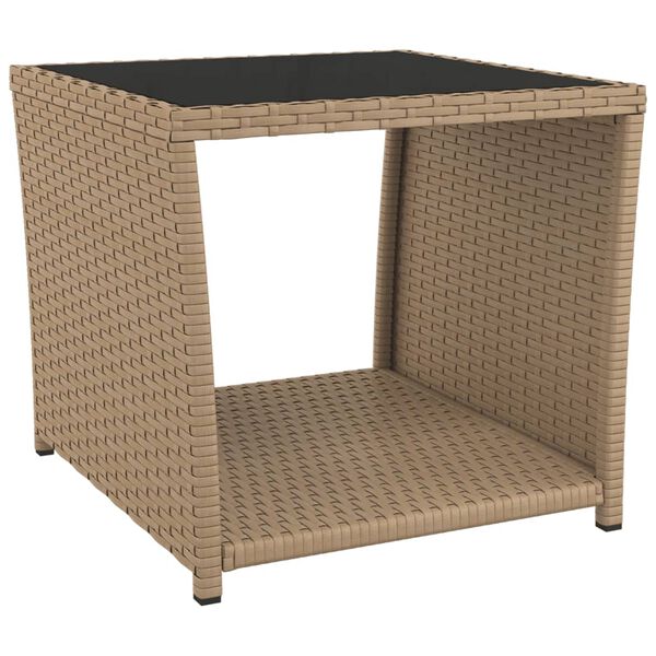 vidaXL 3-tlg. Garten-Essgruppe mit Kissen Beige Poly Rattan