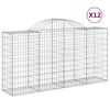vidaXL Gabionen mit Hochbogen 12 Stk 200x50x100/120cm Verzinktes Eisen
