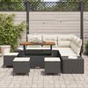 vidaXL Gartensofa-set mit Kissen 9 pcs Schwarz Poly Rattan
