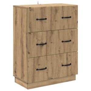 vidaXL Schubladenschrank 66 x 34,5 x 87 cm Holzwerkstoff Artisan-Eiche