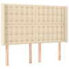 vidaXL Boxspringbett mit Matratze Creme 140x190 cm Stoff
