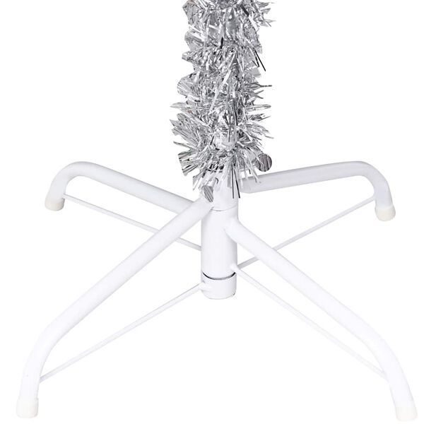 vidaXL K&uuml;nstlicher Weihnachtsbaum Beleuchtung & Kugeln Silber 150 cm