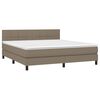 vidaXL Boxspringbett mit Matratze & LED Taupe 160x200 cm Stoff