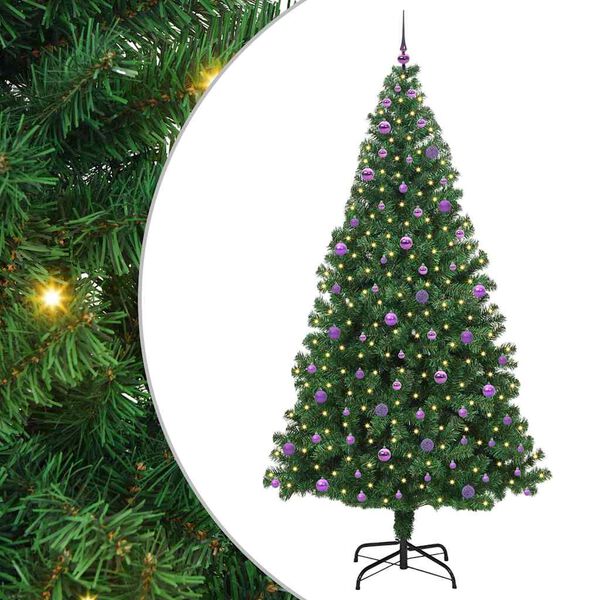 vidaXL K&uuml;nstlicher Weihnachtsbaum mit 300 LEDs mit St&auml;nder Gr&uuml;n 240 cm