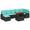 vidaXL Garten-Sofa-Set 8 stk. Schwarz Poly-Rattan