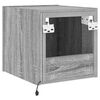 vidaXL TV-Wandschrank mit LED-Leuchten Grau Sonoma 30,5x35x30 cm