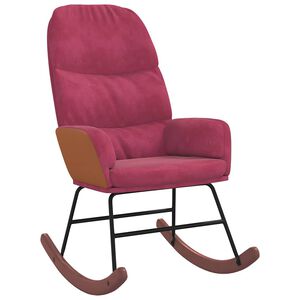 vidaXL Schaukelstuhl Weinrot Samt