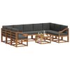 vidaXL Outdoor-Sofagarnitur mit Kissen 10 pcs Natur und Anthrazit