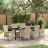 vidaXL Garten Essgruppe mit Kissen 7 pcs Beige Poly-Rattan